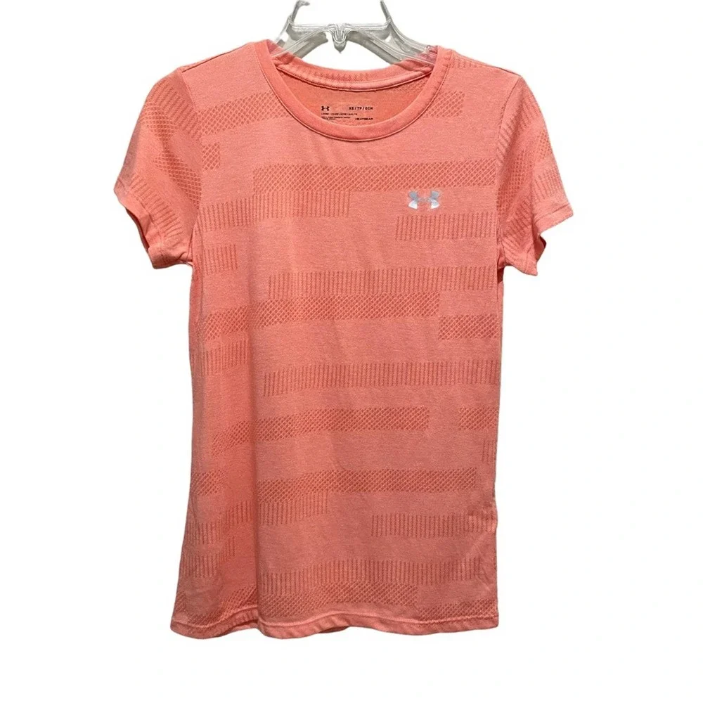Under Armour HeatGear Velocity Crew Neck Short Sleeve Tee Shirt Orange Size XS - Picture 1 of 8